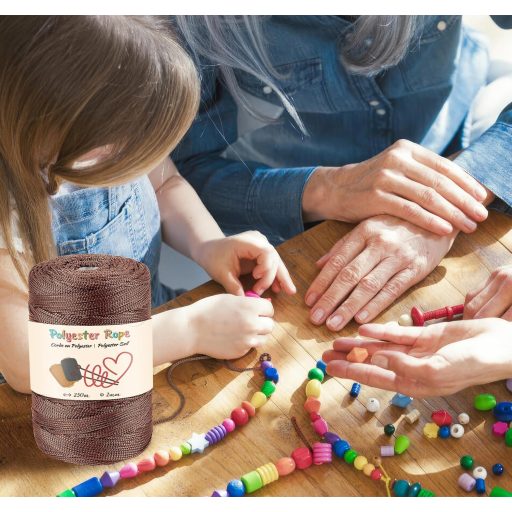 estcoo Makramé Kötél 2mm x 250m Réz Polyester Zsinór DIY Kézműves Dekorációhoz