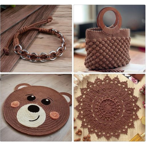 estcoo Makramé Kötél 2mm x 250m Réz Polyester Zsinór DIY Kézműves Dekorációhoz