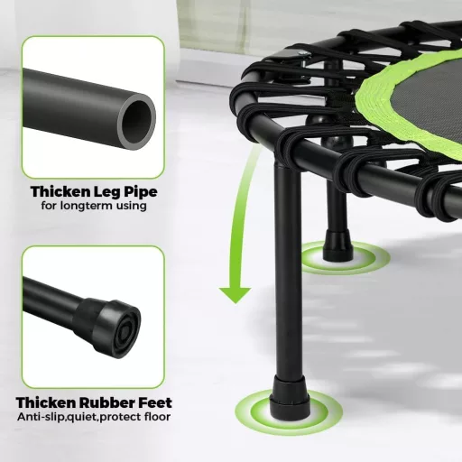 ONETWOFIT összecsukható fitness trampolin felnőtteknek, 101-114cm, csendes edzés