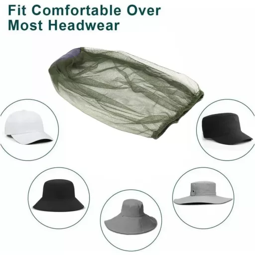 IATAHI Sieťka proti hmyzu na hlavu – Ochrana proti hmyzu do prírody na turistiku, kemping, rybolov – Ultrajemná nylonová sieťka, zelená