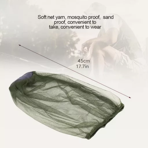 IATAHI Szúnyogháló Fejvédő - Kültéri Rovar Elleni Védelem Túrázáshoz, Kempingezéshez, Horgászathoz - Ultrafinom Nylon Háló, Zöld