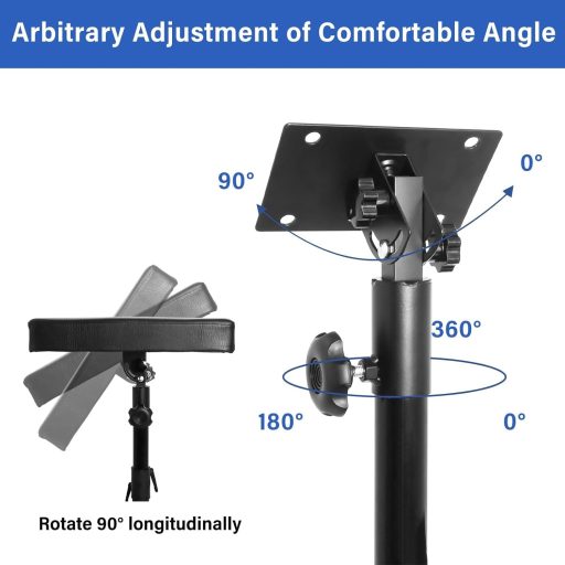 Gekufa Naslon za ruku za tetoviranje, podesiva visina 66-89 cm, debela pjena, PVC koža