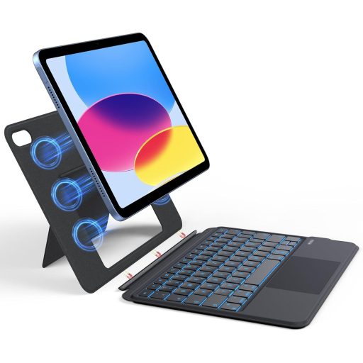 OMOTON iPad 10/11 Billentyűzet Tok 7 Szín Háttérvilágítás Levehető Touchpad QWERTZ