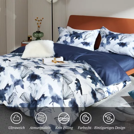 Lenjerie de pat MILDLY din bumbac satinat 220x240 cm, 100% bumbac cu fibre lungi, hipoalergenică, Oeko-Tex