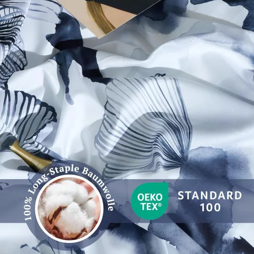 Lenjerie de pat MILDLY din bumbac satinat 220x240 cm, 100% bumbac cu fibre lungi, hipoalergenică, Oeko-Tex