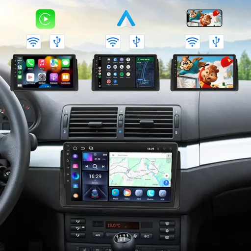 Eonon 9" Autórádió GPS Navigáció BMW E46 1998-2006 Android 13 Wireless CarPlay