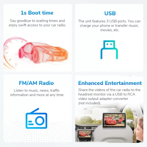 Eonon Radio auto 9" Navigație GPS BMW E46 1998-2006 Android 13 Wireless CarPlay