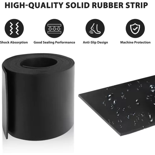 Bandă de cauciuc neopren DOUJIAO 200x1,5mm - Garnitură, Protecție pardoseală, Foaie de cauciuc antiderapantă