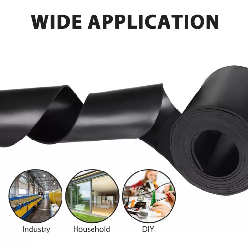 DOUJIAO Neoprén Gumiszalag 200x1,5mm - Tömítés, Padlóvédelem, Csúszásmentes Gumilap