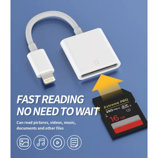 Zoyuzan SD kártya olvasó adapter iPhone 14 13 12 11 Pro iPad Lightning csatlakozó