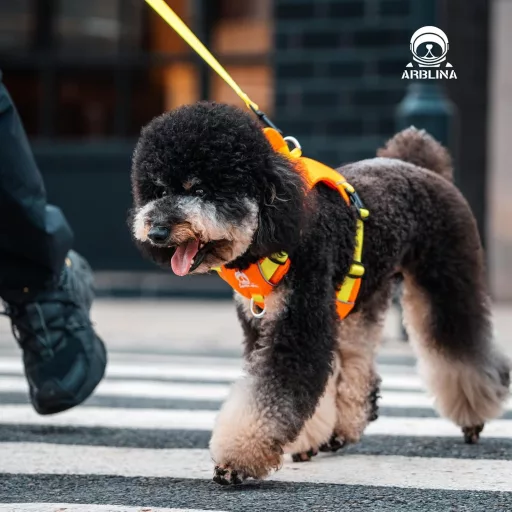 Kaleido set opreme za pse XXS veličine - Lagana oprsnica, ogrlica i povodac za patuljaste pse, narančasta, s reflektirajućom trakom i ručkom