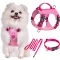 Kaleido Set za pse XS - Lagana oprsnica, ogrlica i povodac za male pse, s ručkom i reflektirajućom trakom, roza