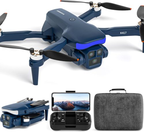 karuisrc Összecsukható Drón 2 Kamerával - WiFi FPV Quadcopter Kezdőknek, Kefementes Motor, 1080P HD Kamera, 20 Perc Repülési Idő, Egyérintés