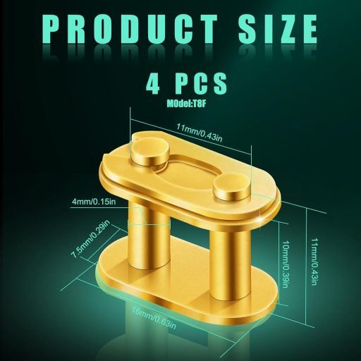 NQEUEPN 4 ks spojovacie články oceľová zliatina pre motocykle ATV Quad 50-125cc T8F hlavné články reťaze