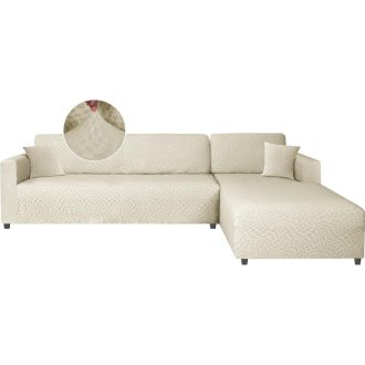   Ystyle L alakú kanapévédő huzat 2+3 személyes bézs rugalmas