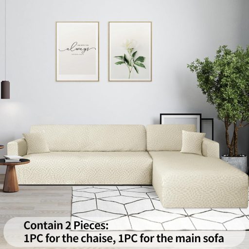 Ystyle L alakú kanapévédő huzat 2+3 személyes bézs rugalmas