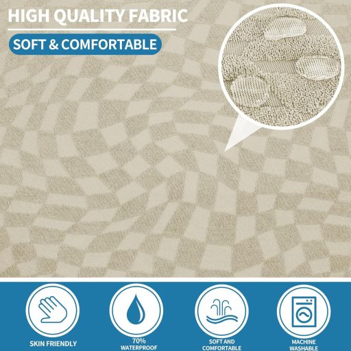 Ystyle L alakú kanapévédő huzat 2+3 személyes bézs rugalmas