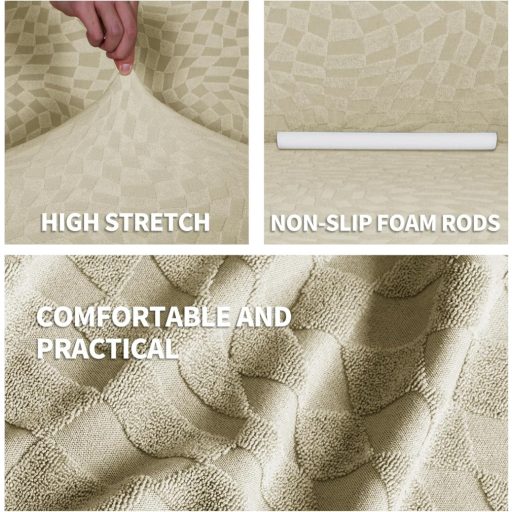 Ystyle L alakú kanapévédő huzat 2+3 személyes bézs rugalmas