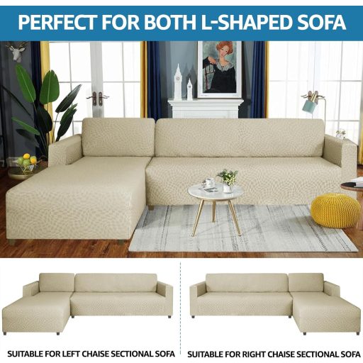 Ystyle L alakú kanapévédő huzat 2+3 személyes bézs rugalmas