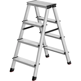   SONGMICS GLT014E01 alumínium létra 4 fokos 150 kg terhelhetőség ezüst-fekete