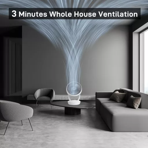 4UMOR Csendes Asztali Ventilátor 20dB, 8 Sebességgel, Időzítővel és Légkeringető Funkcióval