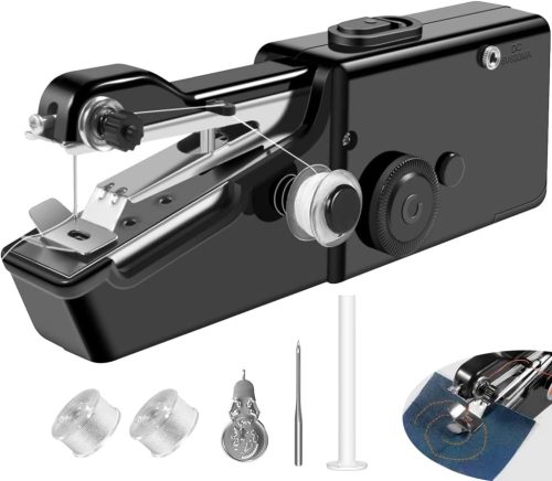 Mașină de cusut portabilă - Mini mașină de cusut electrică pentru începători, pentru proiecte de cusut DIY acasă, cu accesorii și bobină inferioară