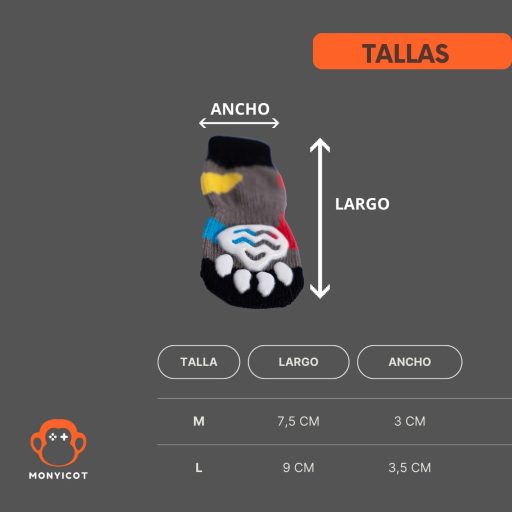 MONYICOT 4 komada Protuklizne čarape za pse i mačke Unutarnje Vanjske M veličina