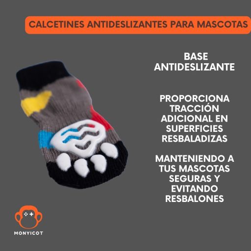 MONYICOT 4 komada Protuklizne čarape za pse i mačke Unutarnje Vanjske M veličina