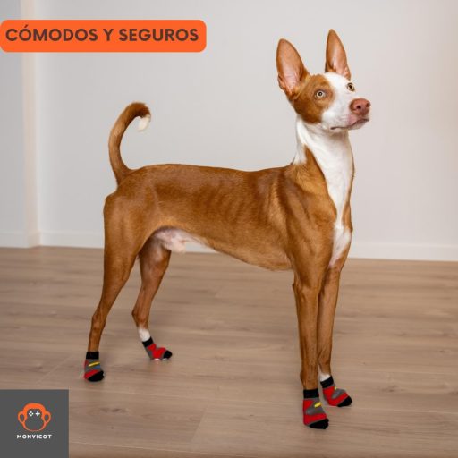 MONYICOT 4 ks Protišmykové ponožky pre psov a mačky, vnútorné aj vonkajšie, veľkosť M