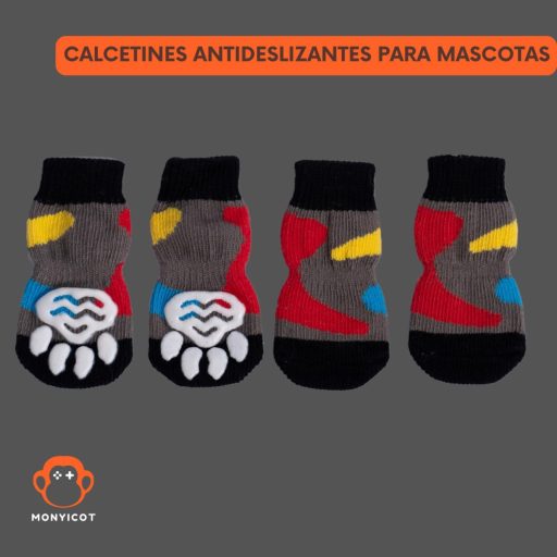 MONYICOT 4 ks Protišmykové ponožky pre psov a mačky, vnútorné aj vonkajšie, veľkosť M