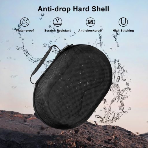 FDOUIGE Tvrdé puzdro pre Apple Vision Pro VR okuliare - Vodotesné, nárazuvzdorné ochranné puzdro na príslušenstvo, s ručnou rukoväťou, čierne