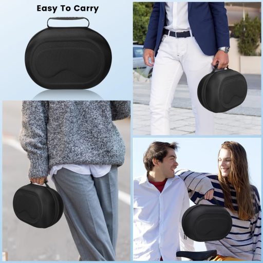 FDOUIGE Kemény Hordtáska Apple Vision Pro VR Szemüveghez - Vízálló, Ütésálló Védőtok Kiegészítőknek, Kézi Fogantyúval, Fekete