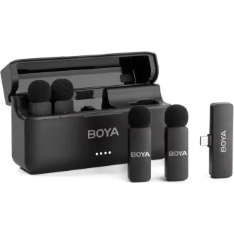   Bezdrôtový klopový mikrofón BOYA BY-V4U pre iPhone, Android a telefóny s USB-C