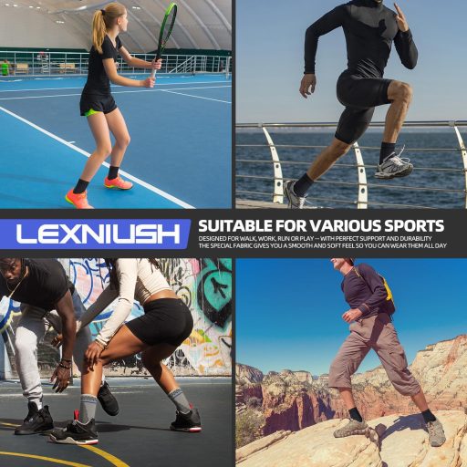 Lexniush Set 2 Suporturi pentru Glezne pentru Leziuni Sportive, Șosete de Compresie pentru Fasciită Plantară