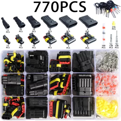 shengbowi Vízálló Elektromos Gyorscsatlakozó Készlet 2-6 Pólusú 16-20AWG - Autó, Motor, Hajó, Teherautó Vezeték Összekötő Szett