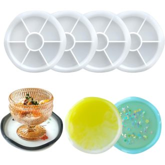   Midnadiy Silikonski kalup set 4 kom Valoviti podmetači za čaše DIY ručna izrada dekoracija