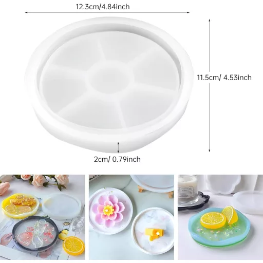 Midnadiy Silikonski kalup set 4 kom Valoviti podmetači za čaše DIY ručna izrada dekoracija