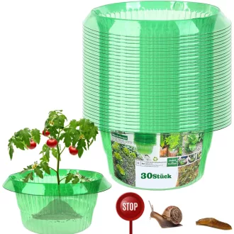   Smaxcn 30 ks krúžkov proti slimákom – prírodná ochrana pre šalát a kapustu, odolné voči počasiu, plastové, priemer 24 cm, zelené