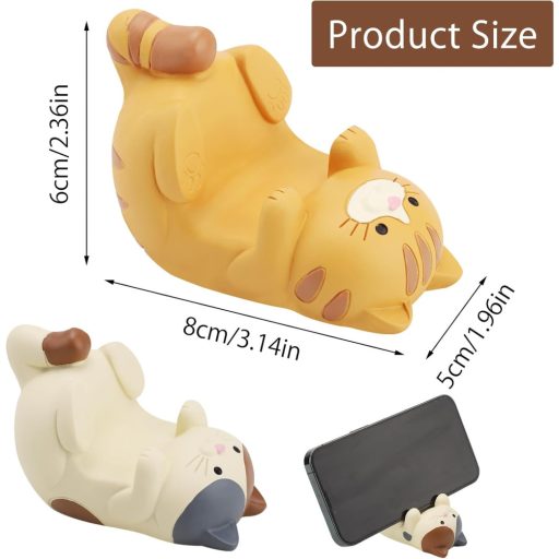 HENGBIRD 2 Bucăți Suport de Telefon Pisică Amuzant, Stativ de Birou pentru Telefon Mobil, Design Drăguț Cap de Pisică, Suport Smartphone