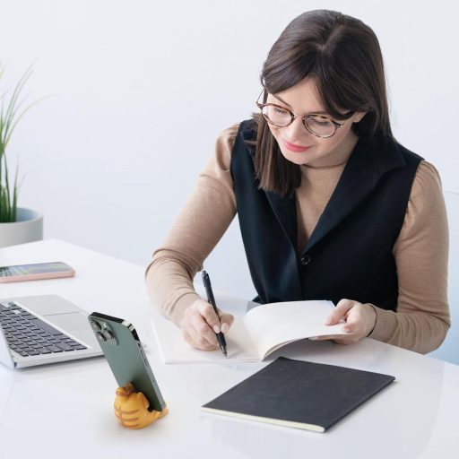 HENGBIRD 2 Bucăți Suport de Telefon Pisică Amuzant, Stativ de Birou pentru Telefon Mobil, Design Drăguț Cap de Pisică, Suport Smartphone