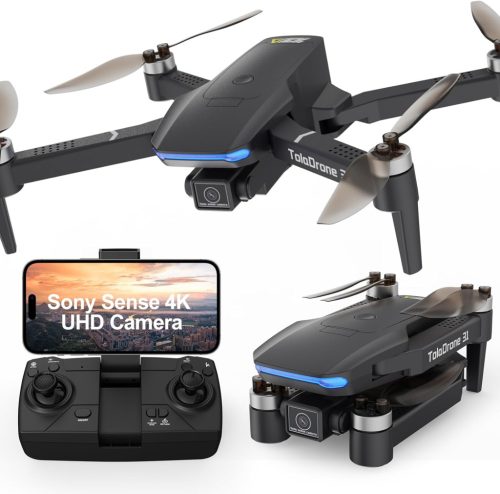 Dronă cu cameră 4K Toladrone TD31GPS cu GPS, WiFi 5G FPV, Funcție de Urmărire, Motor fără Perii, Întoarcere Automată - Pentru Începători și