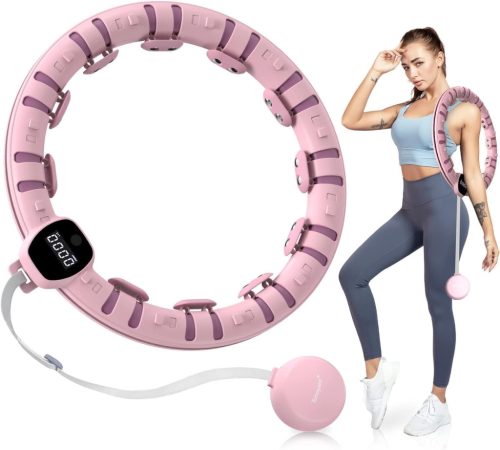 Cerc inteligent Bubbacare cu 16 secțiuni detașabile - Hula Hoop ajustabil pentru antrenament acasă, arderea grăsimilor, pentru femei și bărbați, Digital