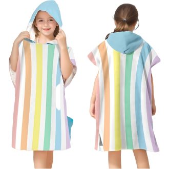  Proumhang Detské Mikrovláknové Pončo na Kúpanie - Plážový Osuškový Plášť s Kapucňou pre Chlapcov a Dievčatá, Rýchloschnúci Plavecký Plášť, 60x75 cm, Štýl