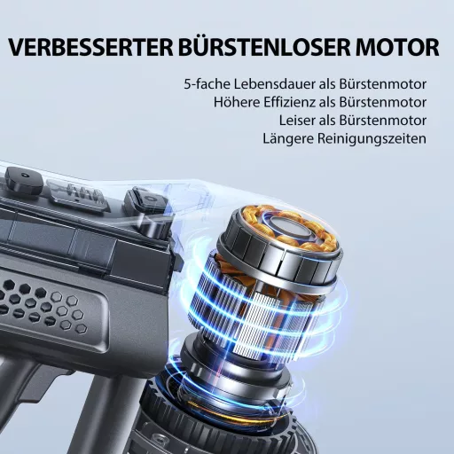 Greenote Akkumulátoros Porszívó 30 Perc Üzemidő LED Kijelzővel Kiegészítőkkel