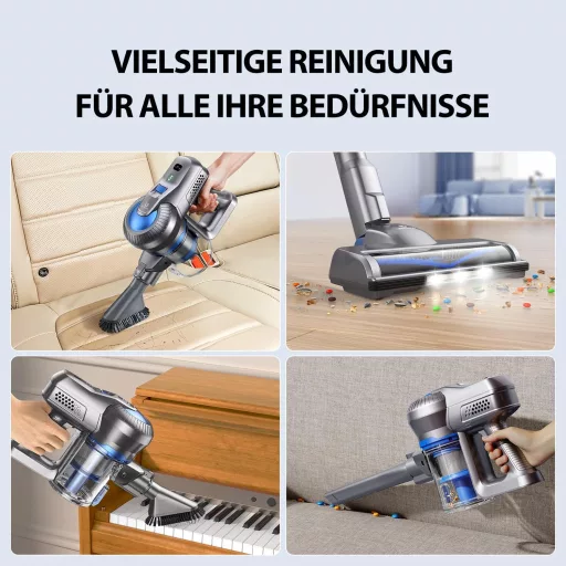 Greenote Akkumulátoros Porszívó 30 Perc Üzemidő LED Kijelzővel Kiegészítőkkel