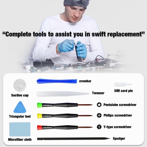 GULEEK LCD Displej pre iPhone 12 Pro Max, 6,5 palcový, čierny, s dotykovou obrazovkou, predinštalovaným sklom a náradím