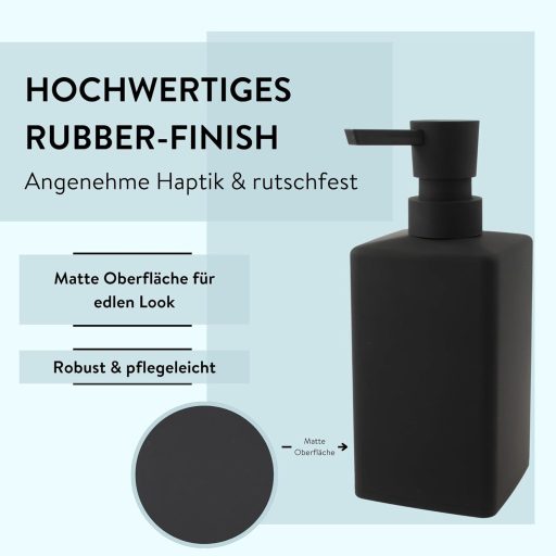 Dozator săpun lichid negru PARSA Beauty - Distribuitor săpun lichid cu strat de cauciuc