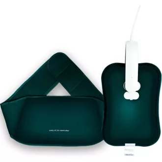   Snowpea Elektromos Melegítő Párna 140 cm-es Övvel - Kéz és Has Melegítésére, Zöld Színben, Hordozható Hőpárna