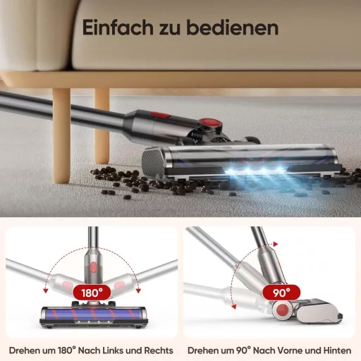 FLYLINKTECH Dyson V7 V8 V10 V11 V15 kefe LED világítással és cserekerékkel