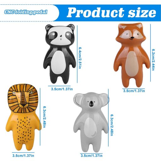 WIYETY Keramičke Gumbi za Namještaj Životinjski Uzorak 4 kom Ručke za Ladice Dječja Soba